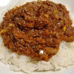 電子レンジで！トマト缶と合挽肉の無水キーマカレー♪